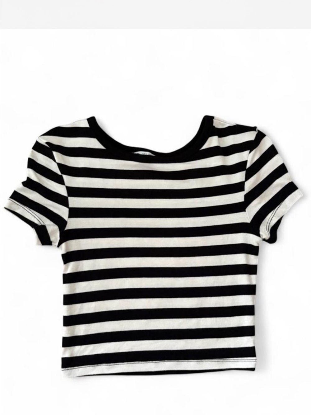 Zara Black and White Striped Crop Top
